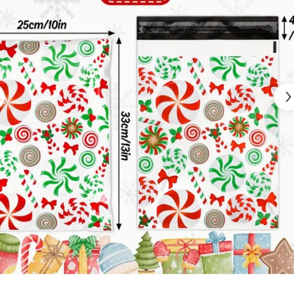 25-pack Christmas Poly Mailers 10x13 - Picture 2 of 3